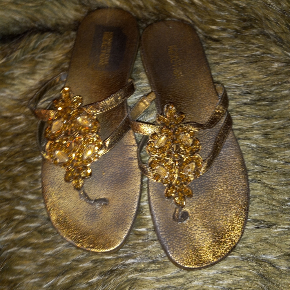 Kenneth Cole Reaction Bronze and Gold Sandals- 9